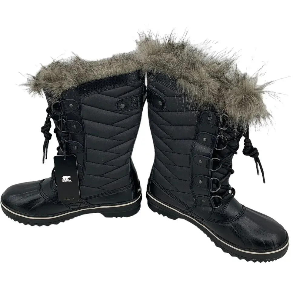 Sorel Tofino II Faux Fur Lined Waterproof Boots size 6.5 Black